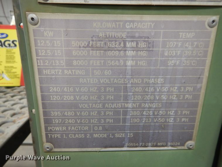 image for item DH3700 1982 U.S. Department Of Defense MEP004A generator