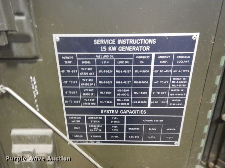 image for item DH3700 1982 U.S. Department Of Defense MEP004A generator