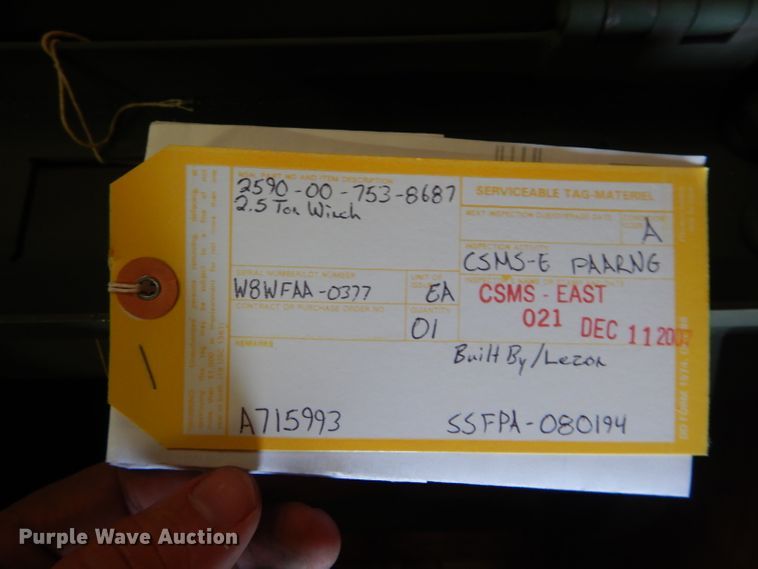 image for item DH3712 Lezon PTO driven winch