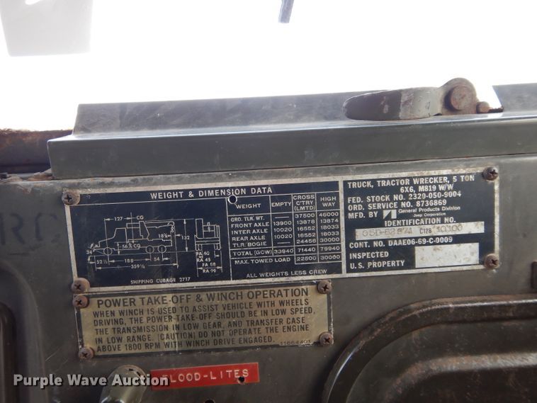 image for item DH3719 1971 Am General M819 tank truck