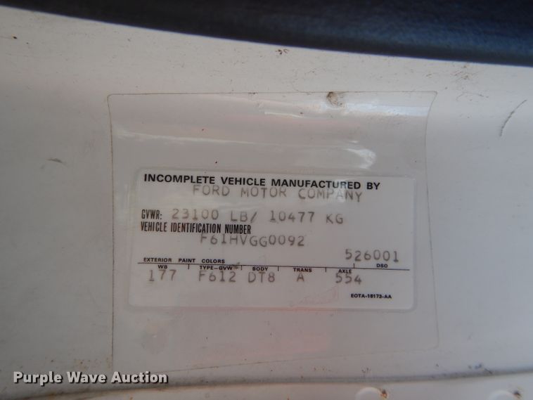 image for item DH3720 1980 Ford F600 truck cab and chassis