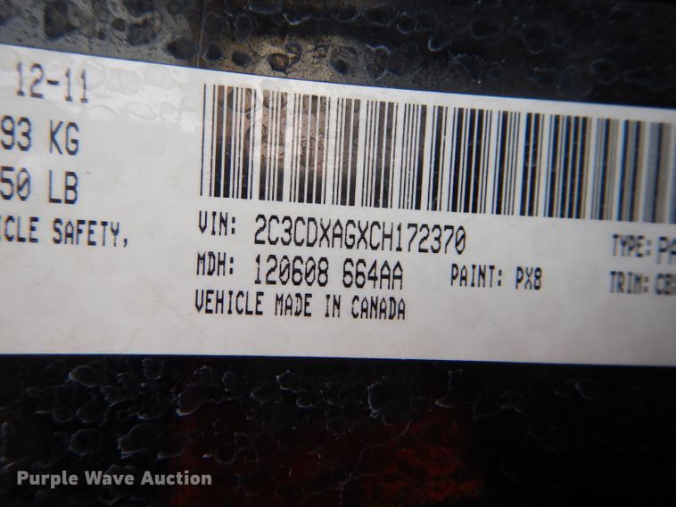 image for item DH6326 2012 Dodge Charger Police