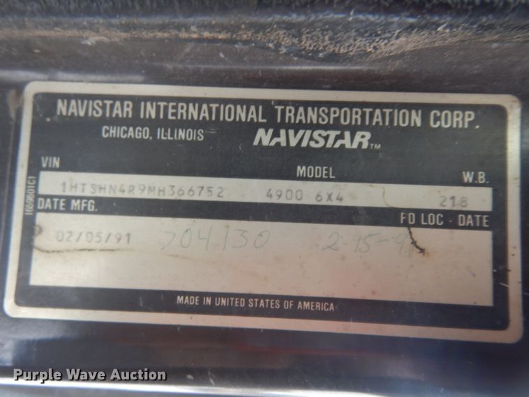 image for item ER9842 1991 International 4900 dump truck