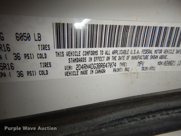 image for item FU9125 2011 Dodge Grand Caravan van