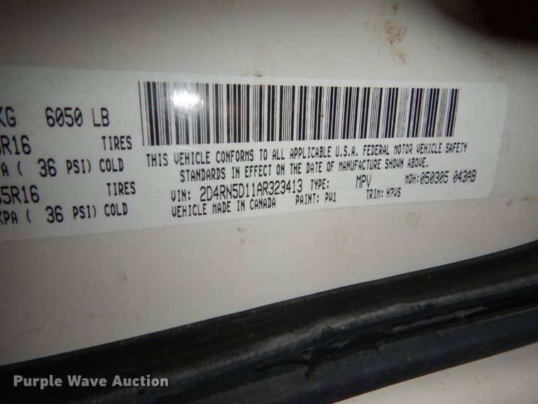 image for item FU9127 2010 Dodge Grand Caravan SXT handicap accessible van