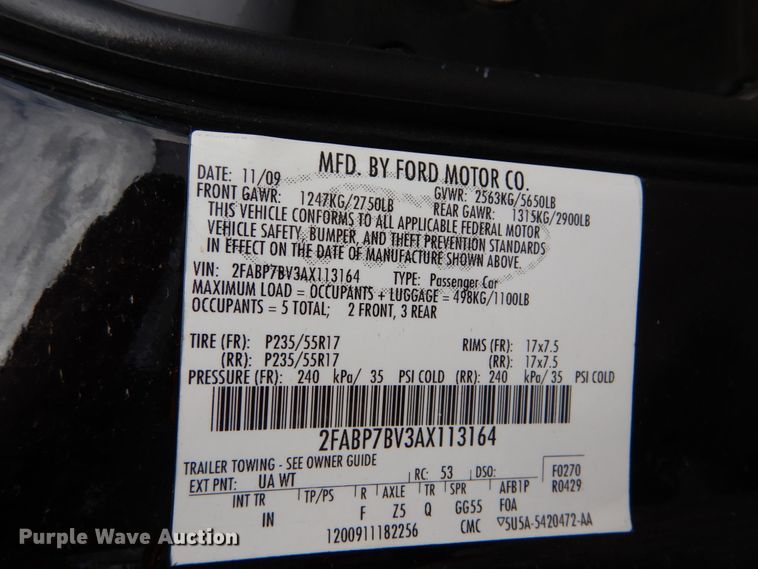 image for item GC9485 2010 Ford Crown Victoria Police Interceptor