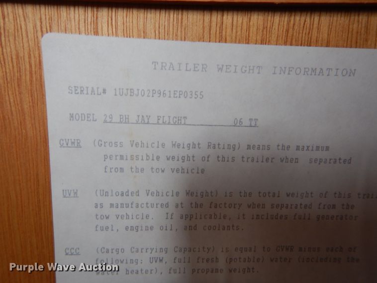 image for item GC9486 2003 Jay Flight 29BH camper