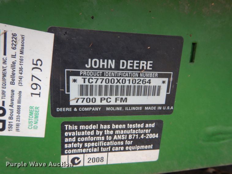 image for item GC9489 2008 John Deere 7700 fairway mower