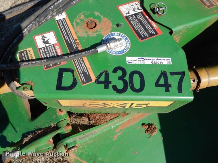 image for item GE9080 2014 John Deere CX15 batwing rotary mower