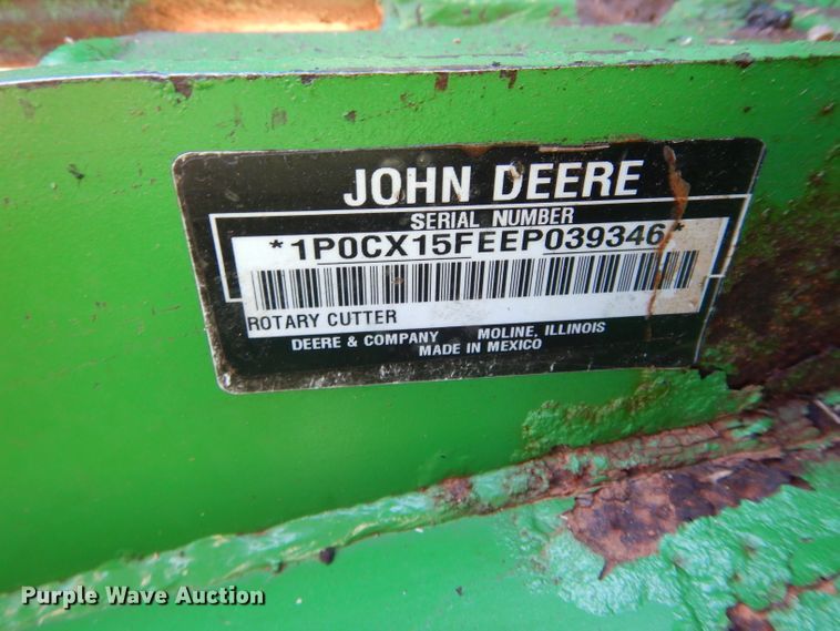 image for item GE9080 2014 John Deere CX15 batwing rotary mower