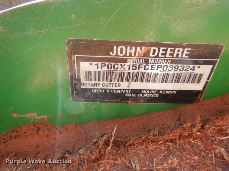 image for item GE9081 2014 John Deere CX15 batwing rotary mower