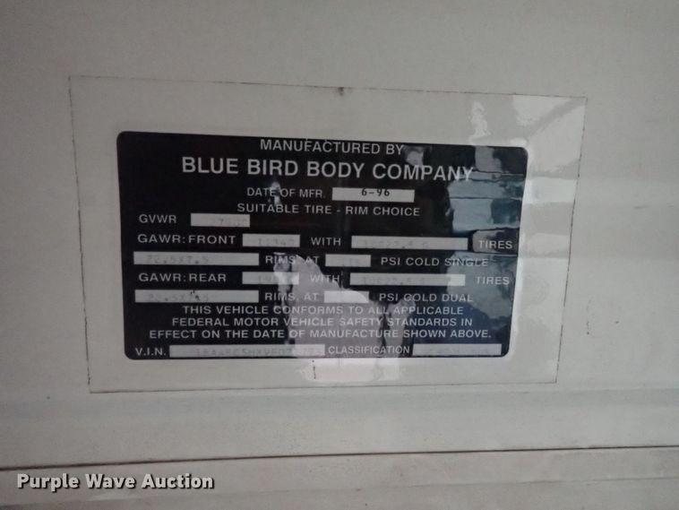 image for item GF9713 1997 Blue Bird TC2000 school bus