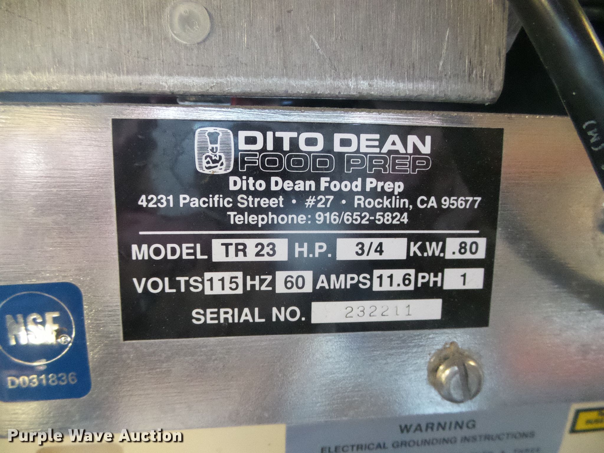 Ditto Dean food processor in Dodge City, KS | Item EL9082 sold | Purple ...