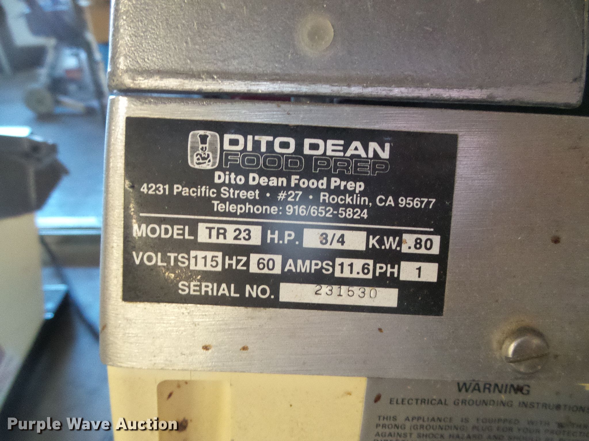 Ditto Dean food processor in Dodge City, KS | Item EL9082 sold | Purple ...