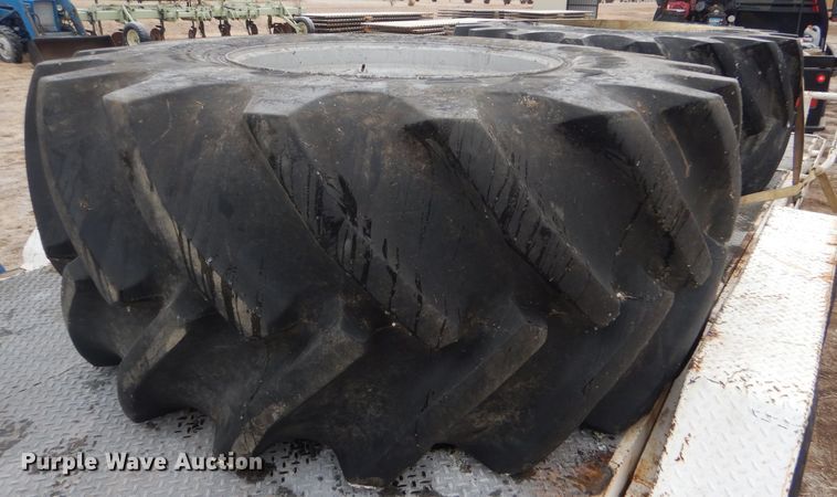 image for item DE1359 (2) Goodyear 800/65R32 tires and wheels