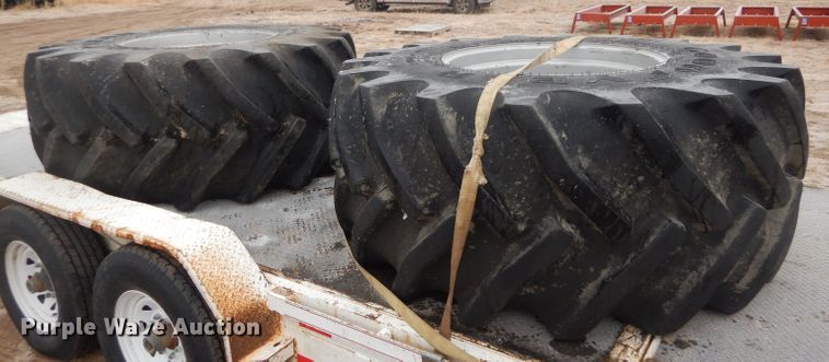 image for item DE1359 (2) Goodyear 800/65R32 tires and wheels