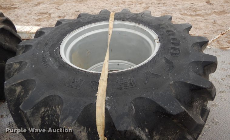 image for item DE1359 (2) Goodyear 800/65R32 tires and wheels