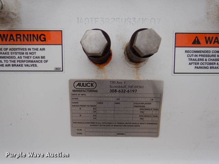 image for item DI0010 2017 Aulick 38672 live bottom silage trailer