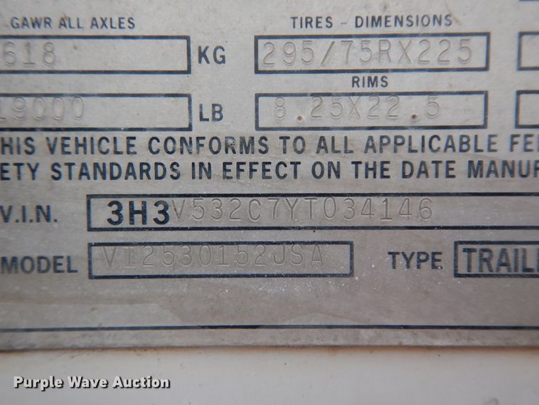 image for item DH2268 2000 Hyundai VI2530152JSA dry van trailer