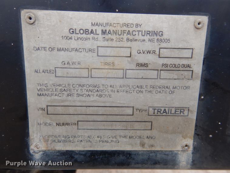 image for item DH4332 2000 Global 4811SPD drop deck trailer