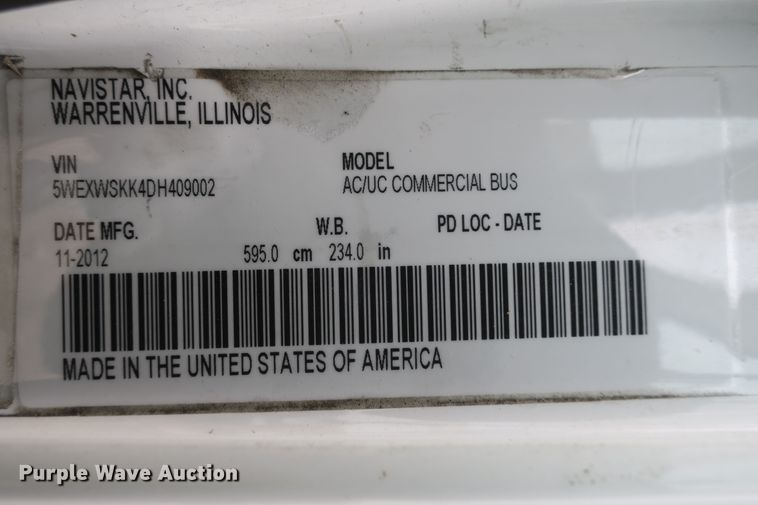 image for item DB10045 2013 International Starcraft bus