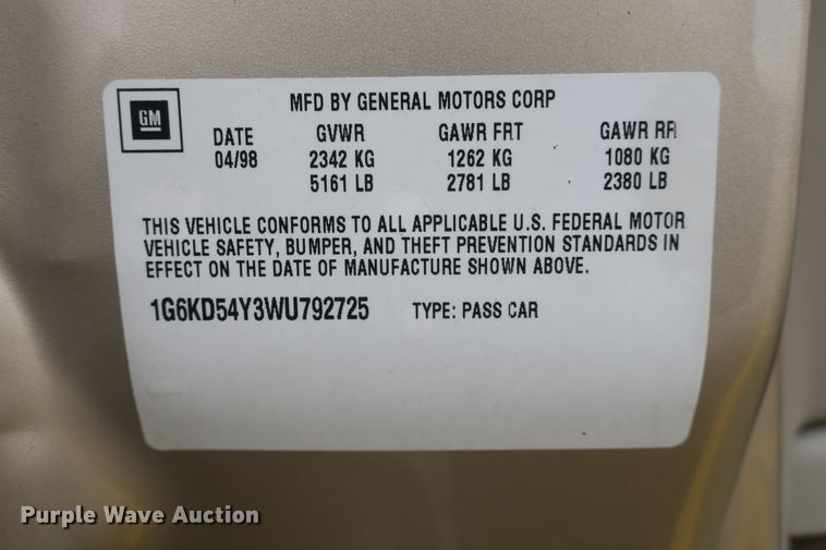 image for item DB10048 1998 Cadillac DeVille