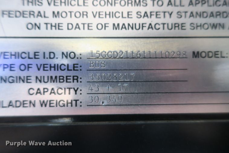 image for item DB10049 2001 Gillig C21D1O2N4 coach bus