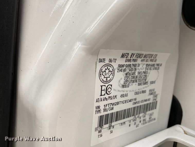 image for item DF6644 2012 Ford F250 Super Duty Crew Cab pickup truck