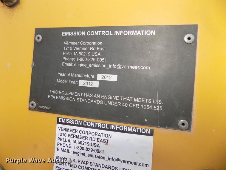 image for item DG2512 2012 Vermeer SC252 stump grinder with trailer