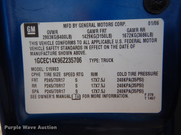 image for item DH6341 2006 Chevrolet Silverado 1500 pickup truck