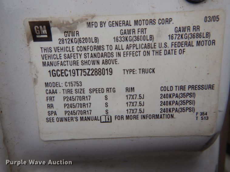 image for item DH6355 2005 Chevrolet Silverado 1500 Ext. Cab pickup truck