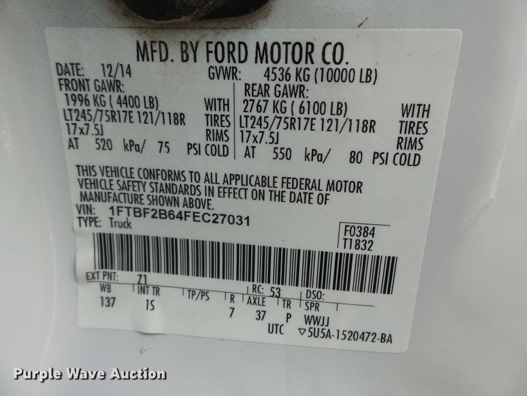 image for item DH7839 2015 Ford F250 pickup truck