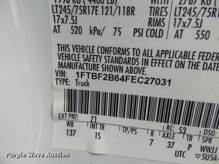 image for item DH7839 2015 Ford F250 pickup truck