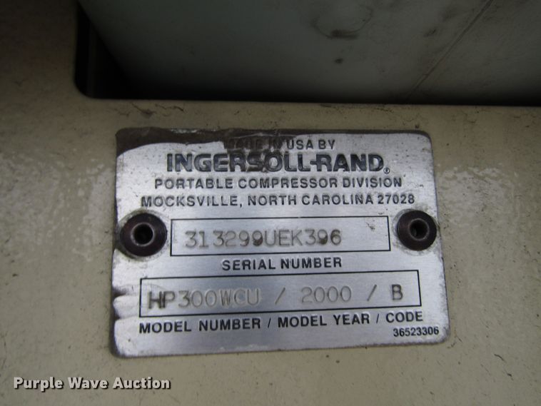 image for item DH8430 2000 Ingersoll Rand HP300WCU air compressor