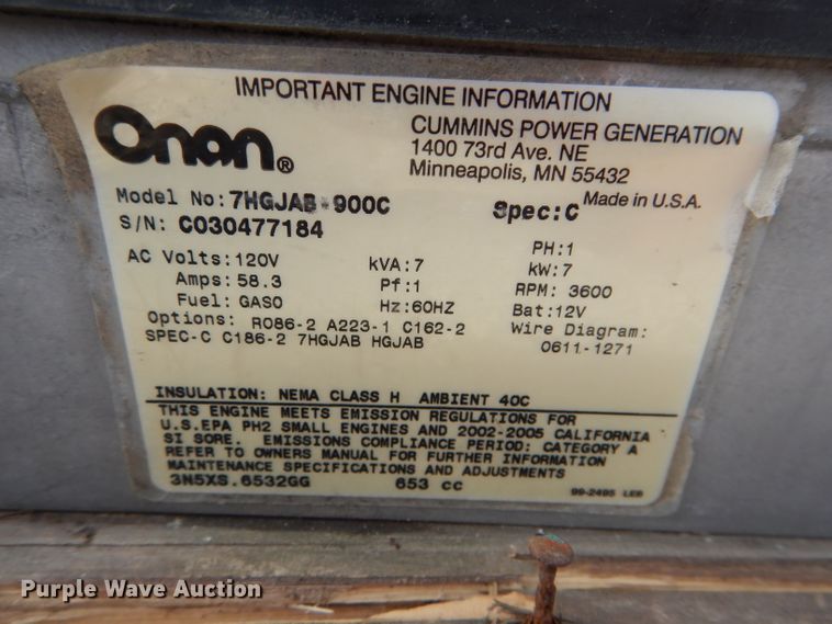image for item DI9232 Onan generator