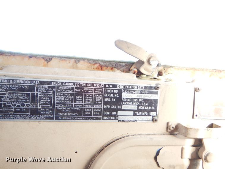 image for item FA9962 1968 Reo M35 flatbed truck