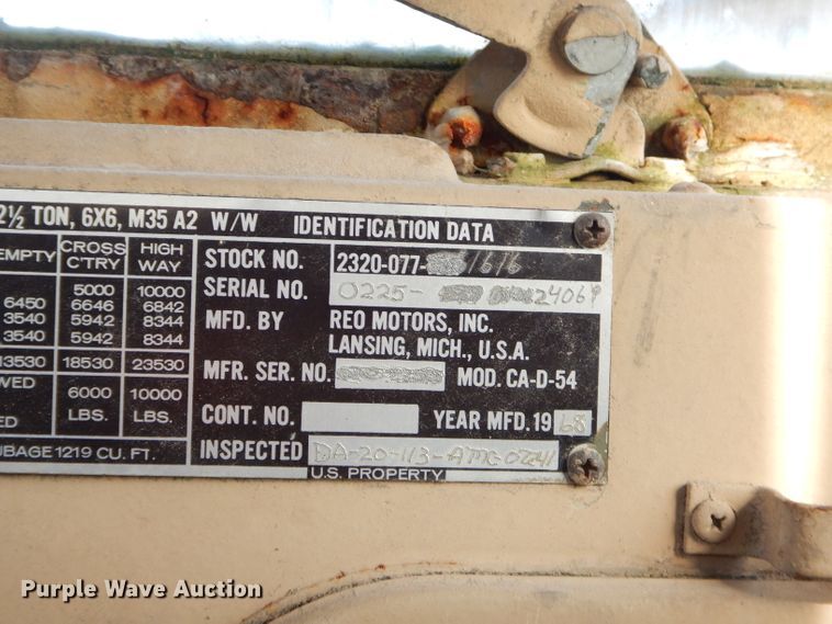 image for item FA9962 1968 Reo M35 flatbed truck