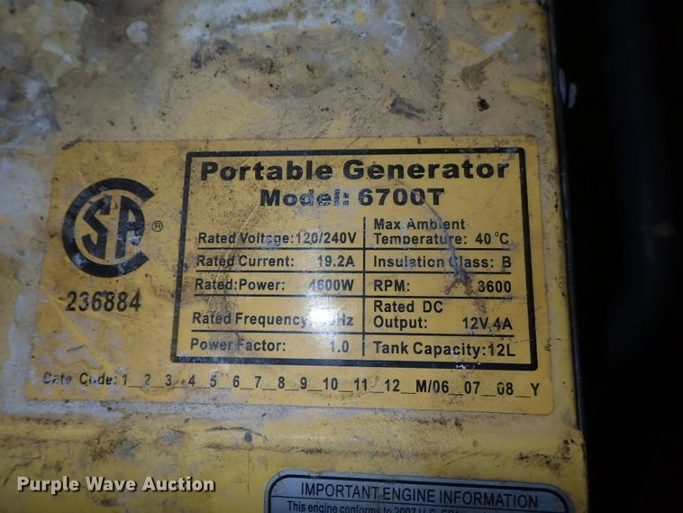 image for item FF9320 Mortox 6700T generator