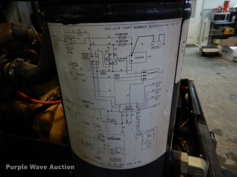 image for item FY9343 2015 Sullair 185 air compressor