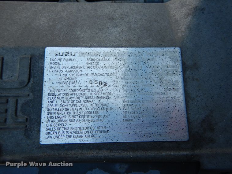 image for item GB9755 2003 Isuzu NPR dump flatbed truck