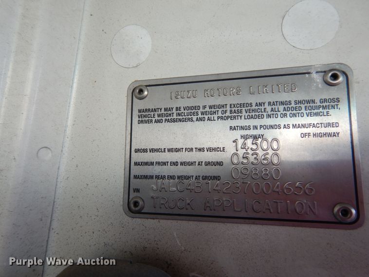 image for item GB9755 2003 Isuzu NPR dump flatbed truck