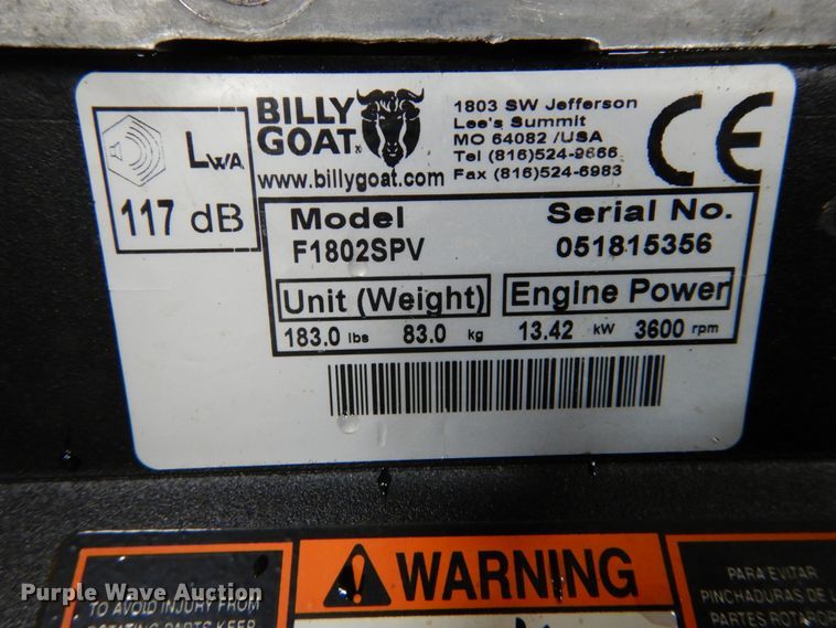 image for item GB9758 Billy Goat F1802SPV blower