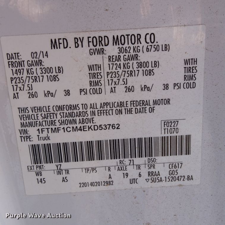 image for item GC9158 2014 Ford F150 pickup truck