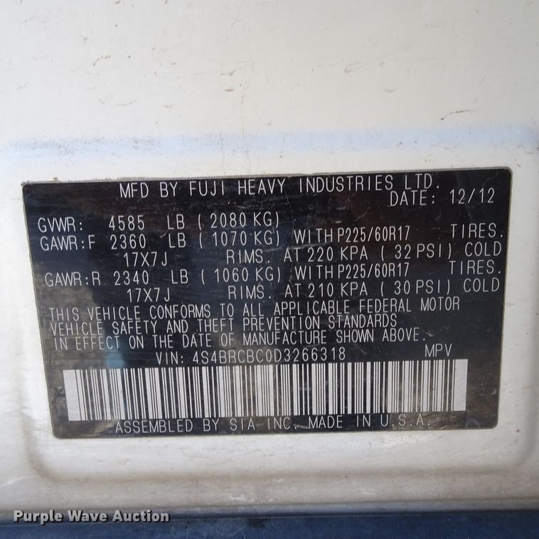 image for item GC9159 2013 Subaru Outback