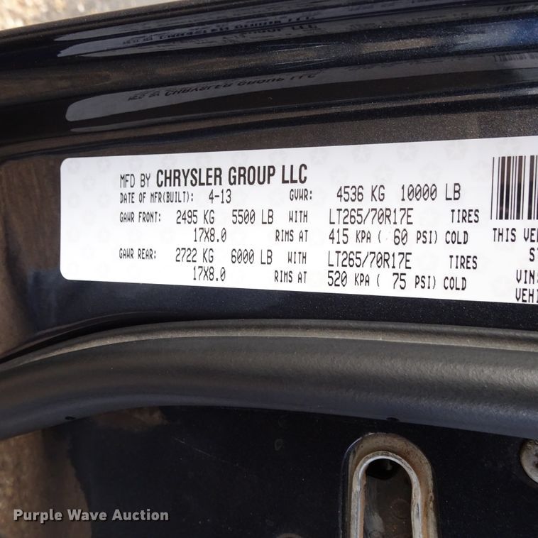 image for item GC9168 2013 Dodge Ram 2500 Crew Cab pickup truck