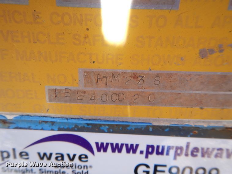 image for item GE9099 1974 Ranger Trailer Mfg. Co. 1B2400020 utility trailer