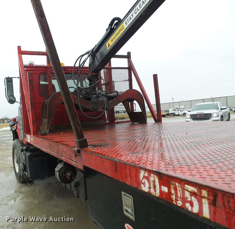 image for item DD1957 1989 Mack DM690S knuckle boom crane truck with grapple