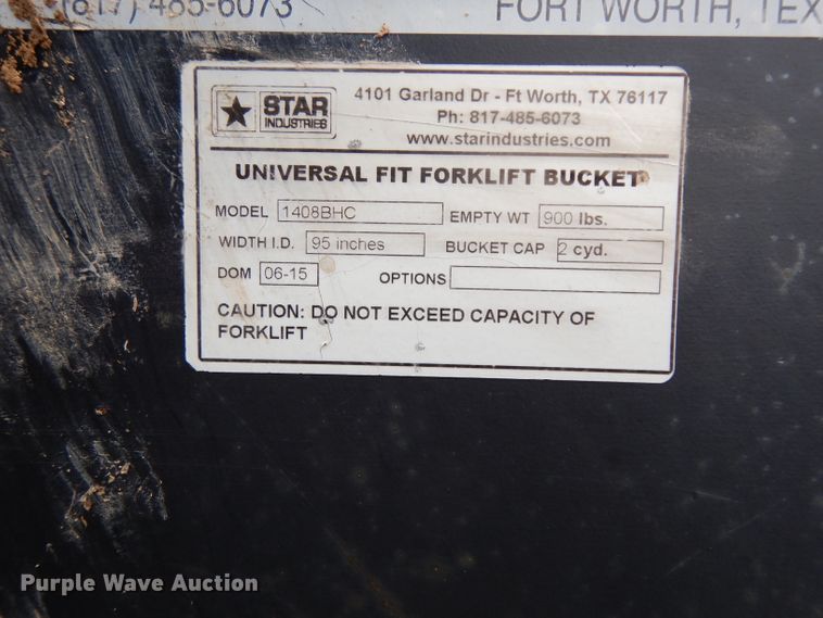 image for item DH2277 Star Industries 1408GHC forklift bucket