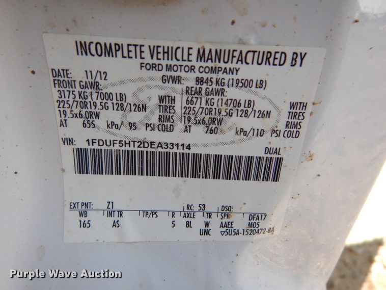 image for item DH4346 2013 Ford F550 Super Duty bucket truck