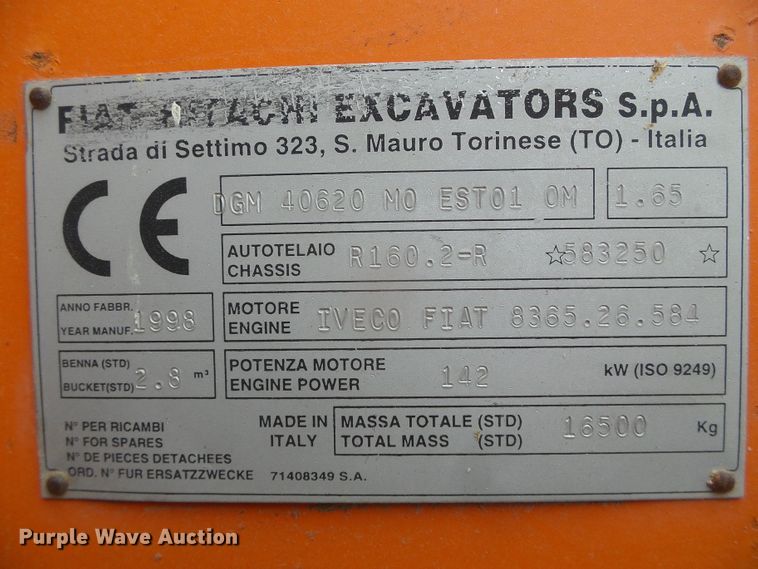 image for item DH4768 1998 Fiat-Allis FR160.2 wheel loader